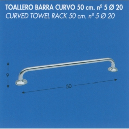 TOALLERO BARRA B.DISEÑO ROYAL CROMO 50CM.N.5 CURVO